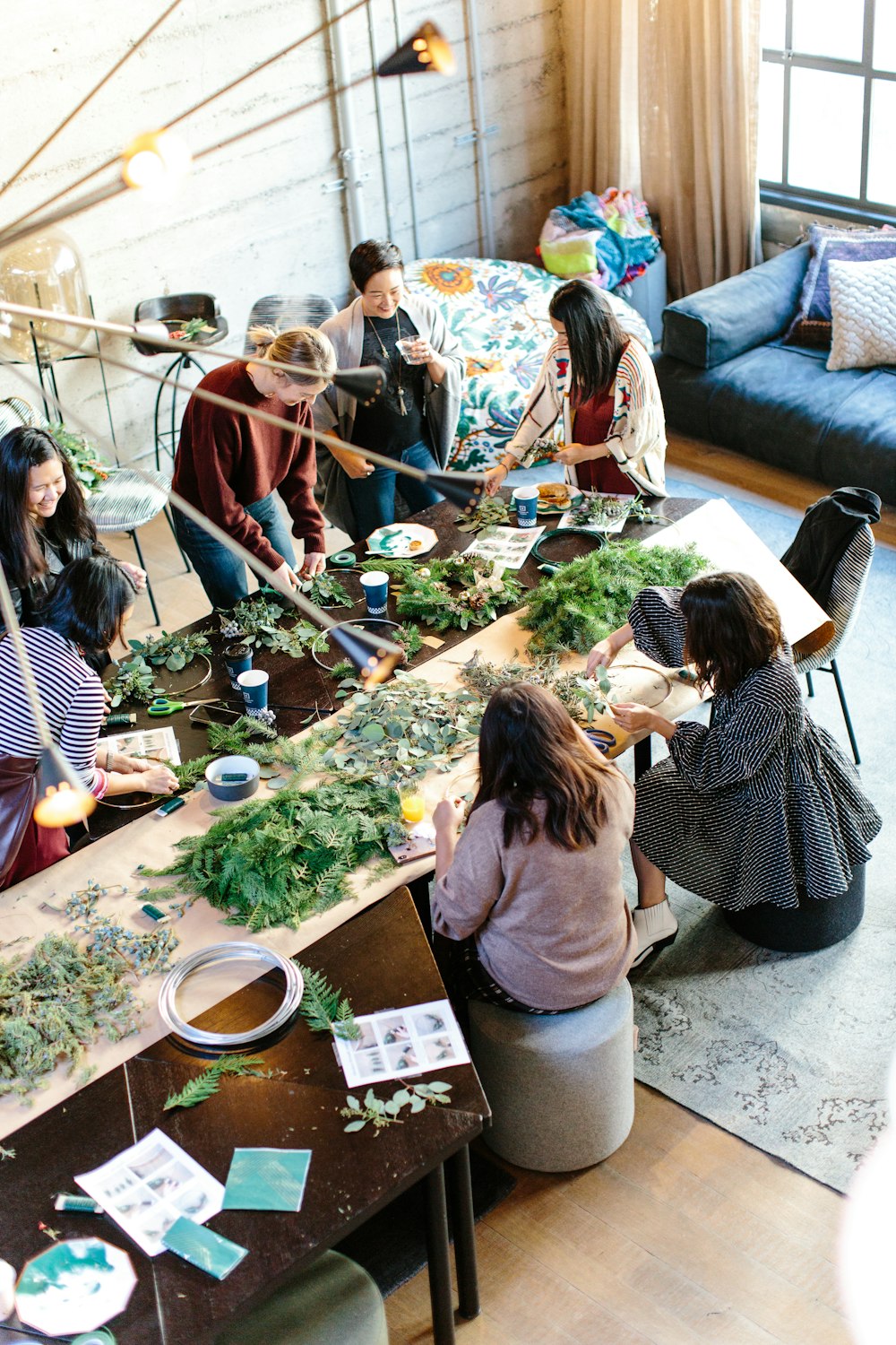 Women taking part in a creative workshop